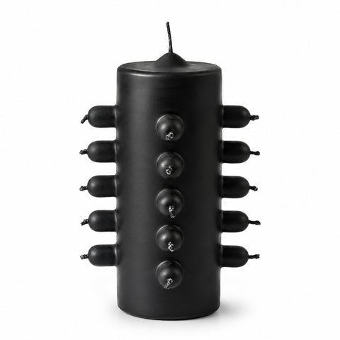 Velón 21 mechas negro para reventar trabajos y eliminar energías negativas