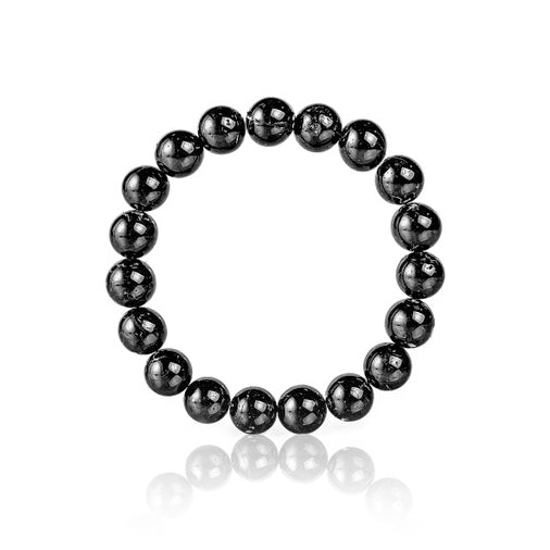 Pulsera Negra Turmalina (Bola mediana  ) Opaca